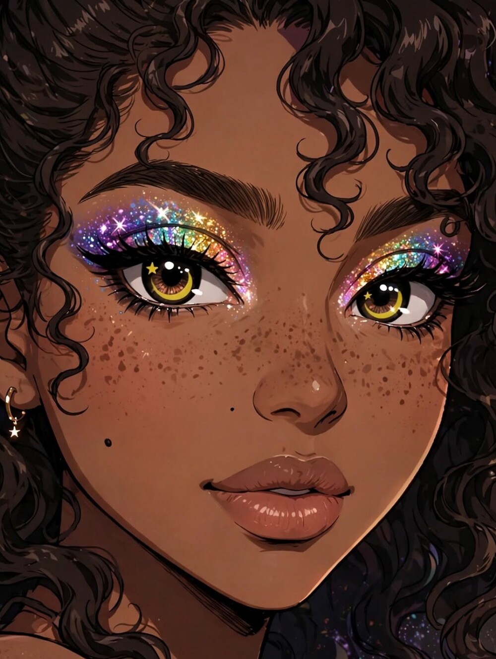 Moon Star Yellow Color Eye Wear Lenses - Costume Enhancements